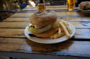 Barramundi burger at Daly Waters Pub, Australia